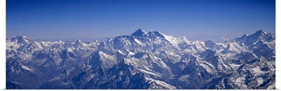 Aerial view of a mountain range, Himalayas, Kathmandu, Nepal