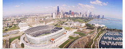 Aerial view of a stadium, Soldier Field, Chicago, Illinois