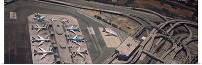Aerial view of an airport, San Francisco, California