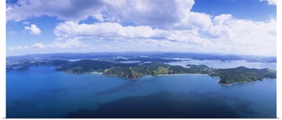 Aerial view of an island, Bay of Islands, North Island, New Zealand