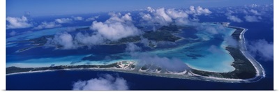 Aerial view of an island, Bora Bora, French Polynesia