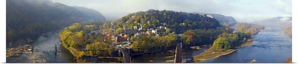 Aerial view of an island Harpers Ferry Jefferson County West Virginia