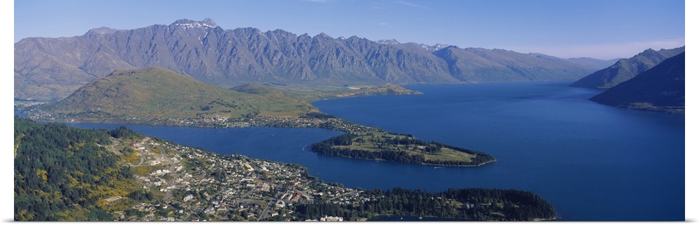 Aerial view of an island, Queenstown, South Island, New Zealand