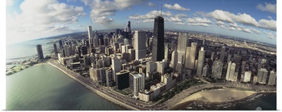 Aerial view of buildings in a city, Chicago, Illinois