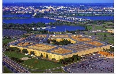 Aerial view of The Pentagon at dusk, Washington DC