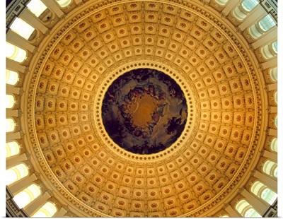 Architectural details of the ceiling of Capitol Building rotunda, Washington DC