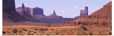 Arizona, Monument Valley, View to Northwest from 1st marker in the Valley