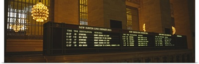 Arrival departure board in a station, Grand Central Station, Manhattan, New York City, New York State