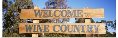 Australia, Welcome To Wine Country, sign