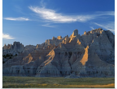 Badlands landscape with pinnacles , Cedar Pass, Badlands National Park, South Dakota