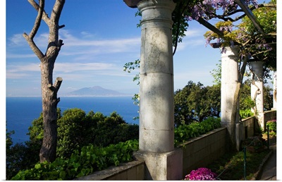 Balcony overlooking the sea, Villa San Michele, Capri, Naples, Campania, Italy