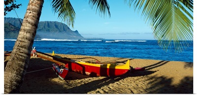 Beach Boat Hanalei Bay Kauai HI