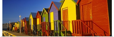 Beach huts in a row, St James, Cape Town, South Africa