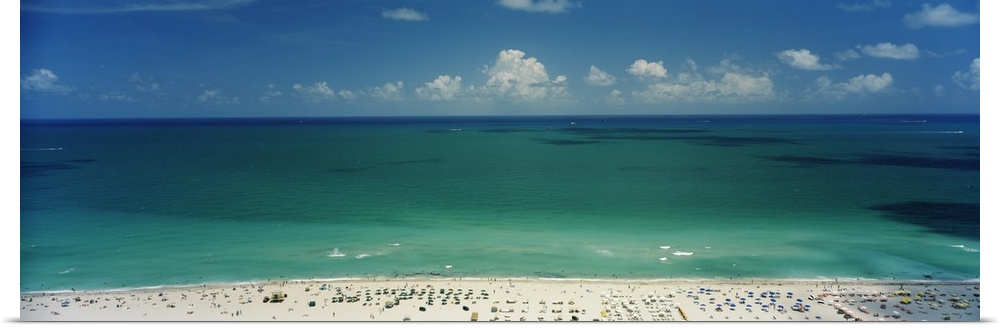 Panoramic image of the Atlantic ocean and Miami beach in Miami, Florida.