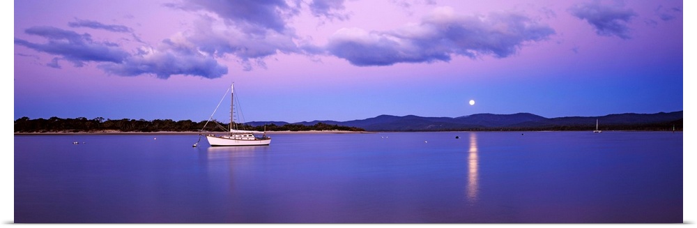 Boat in the sea, Port Sorell, Tasmania, Australia