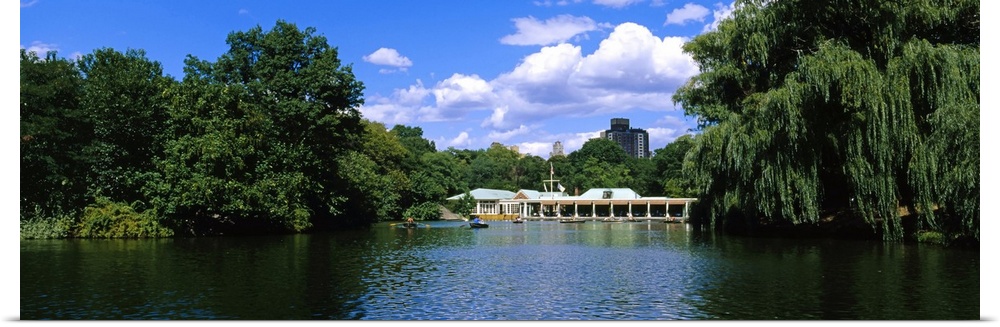 Boat on a lake, Central Park, Manhattan, New York City, New York State