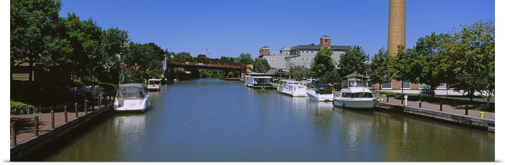 Boats in a canal, Erie Canal, Fairport, New York State