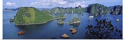 Boats in Halong Bay, Gulf of Tonkin, Vietnam