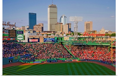 Boston Skyline with view of Historic Fenway Park, Boston Red Sox, Boston, MA
