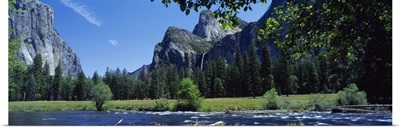 Bridalveil Falls & Merced River Valley Floor Yosemite Nat'l Pk CA