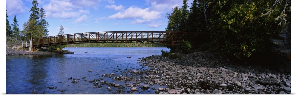 Bridge across a channel, Lake Superior, Isle Royal National Park, Michigan