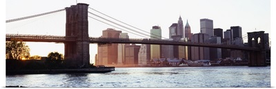 Bridge across a river, Brooklyn Bridge, East River, Manhattan, New York City, New York State