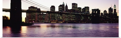 Bridge across a river, Brooklyn Bridge, East River, Manhattan, New York City, New York State