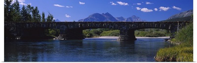Bridge across a river, Glacier National Park, Montana