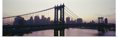 Bridge across a river, Manhattan Bridge, East River, Manhattan, New York City, New York State