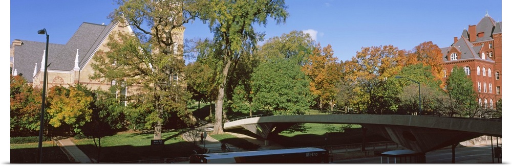Bridge in front of a university, Music and Science Hall, Park Street, University of Wisconsin, Madison, Dane County, Wisco...