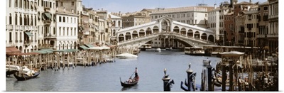 Bridge over a canal, Rialto Bridge, Venice, Veneto, Italy