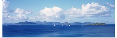 British Virgin Islands, Virgin Gorda, Sailboats in the sea