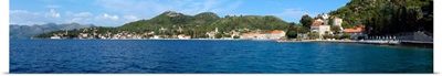 Buildings at the waterfront, Adriatic Sea, Lopud Island, Dubrovnik, Croatia