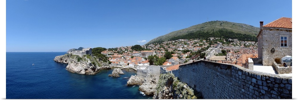 Buildings at the waterfront, Adriatic Sea, Lovrijenac, Dubrovnik, Croatia