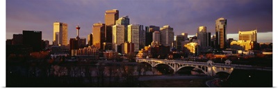 Buildings at the waterfront, Bow River, Calgary, Alberta, Canada