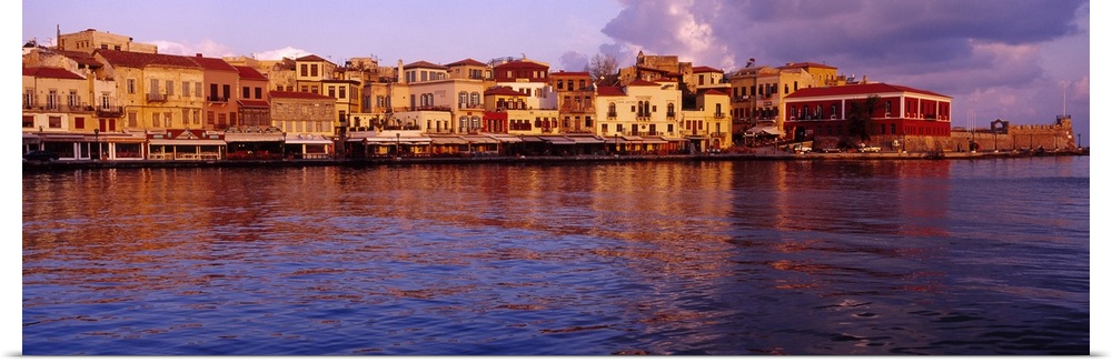 Buildings at the waterfront, Chania, Chania Prefecture, Crete, Greece