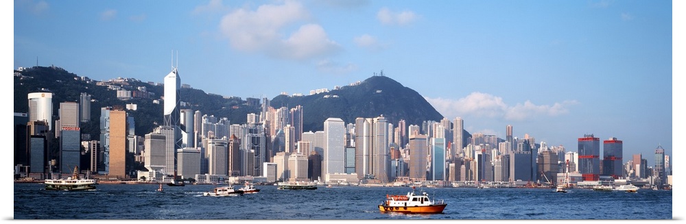 Buildings at the waterfront, Hong Kong, China