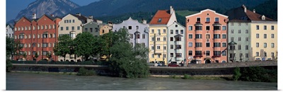 Buildings at the waterfront, Inn River, Innsbruck, Tyrol, Austria