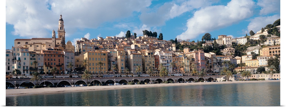 Buildings at the waterfront Menton French Riviera Alpes Maritimes Provence Alpes Cote DAzur France