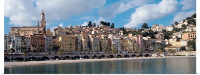 Buildings at the waterfront Menton French Riviera Alpes Maritimes Provence Alpes Cote DAzur France