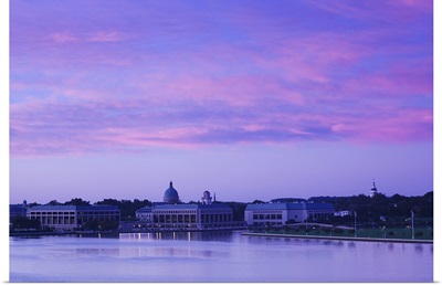 Buildings at waterfront, US Naval Academy, Severn River, Annapolis, Maryland