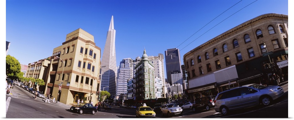 Buildings in a city, Columbus Avenue, San Francisco, California