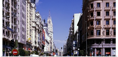 Buildings in a city, Gran Via, Madrid, Spain