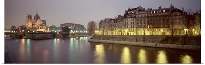 Buildings near a river, Notre Dame, Paris, France