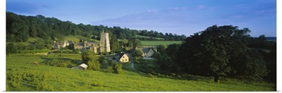 Buildings on a landscape, Hawkesbury, Gloucestershire, Cotswold, England