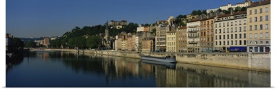 Buildings on the waterfront, Saone River, Lyon, France