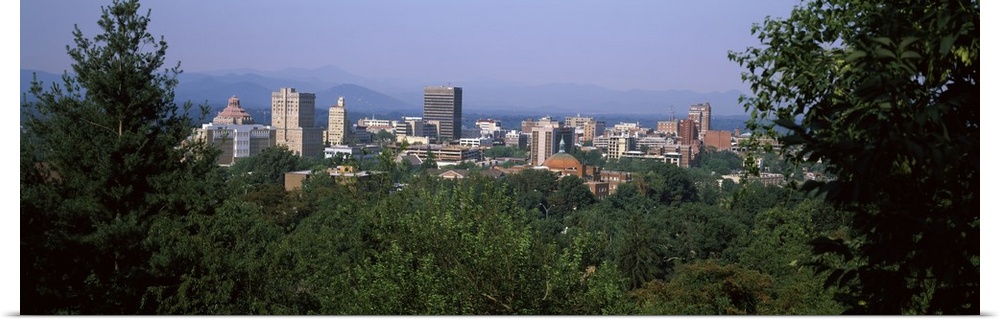 Buildings with mountains in the background, Blue Ridge Mountains, Asheville, Buncombe County, North Carolina
