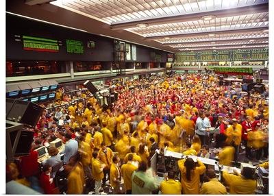 Business executives on trading floor, Chicago Mercantile Exchange, Chicago, Cook County, Illinois,