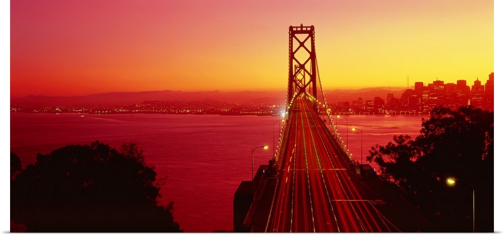 California, San Francisco, Bay Bridge, night