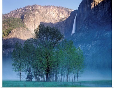California, Yosemite National Park, Waterfall falling from the mountain